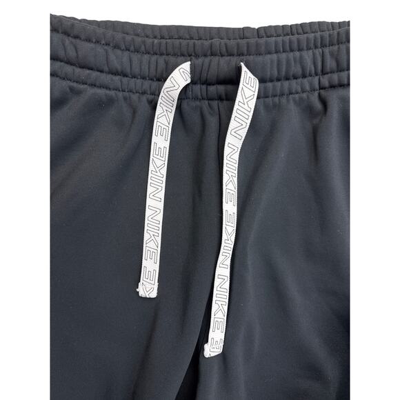Nike Dri-Fit Therma Taping Logo Sweatpants Ankle Zip Joggers Black White Large - Picture 5 of 14
